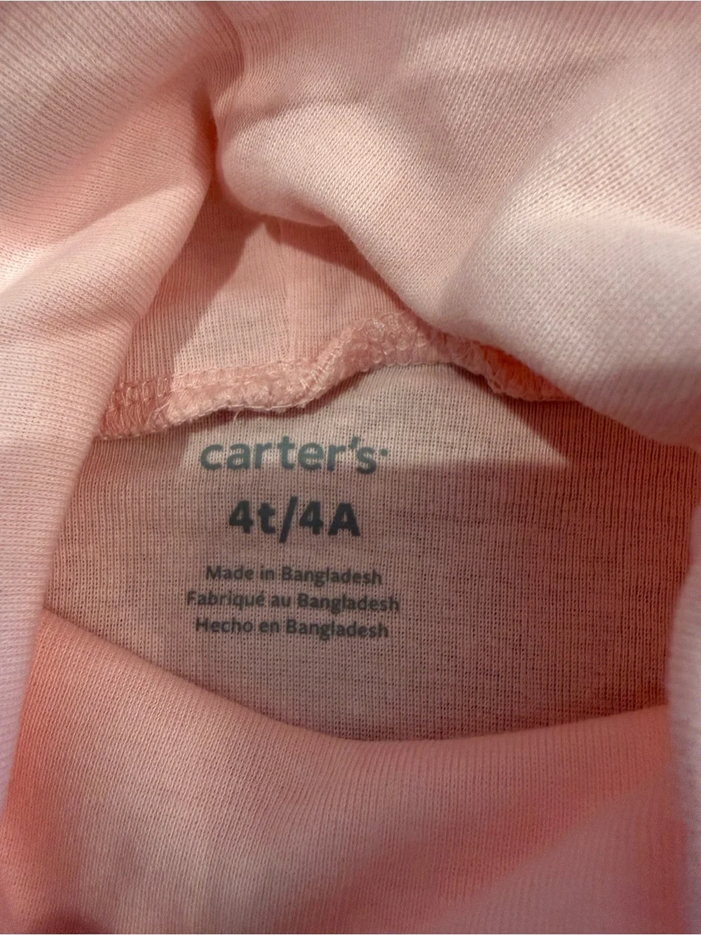Carter’s Girls Pink Turtleneck Long Sleeve Shirt Size 4T NWT